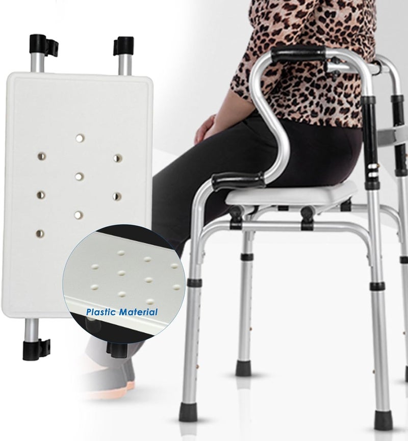 LODMOD Adjustable Walker Rest Seat, Folding Walker Attachable Seat for Elderly Disabled, Range:20"~24" (Plastic) - Image 5